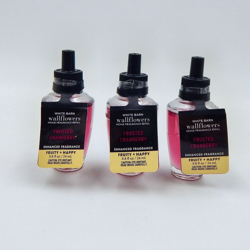 Bath Body Works Frosted Cranberry White Barn Wallflowers Refill Lot of 3